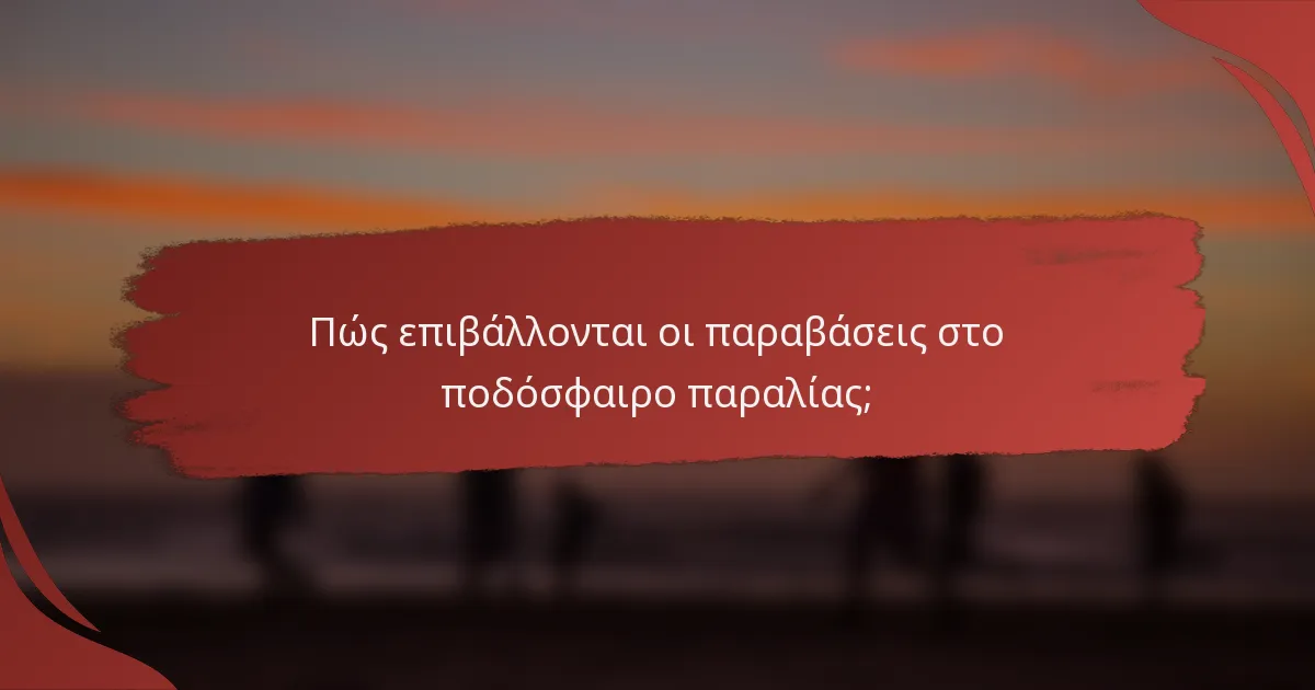 Πώς επιβάλλονται οι παραβάσεις στο ποδόσφαιρο παραλίας;